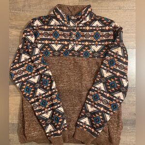 Hooey Aztec Patterned Shirt with Brown and Blue Accents